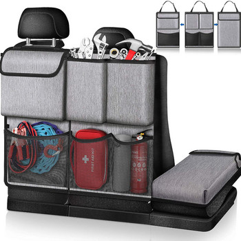 Универсален органайзер за кола Автоматично съхранение Чанта за багажник на кола Универсална чанта за съхранение с голям капацитет на задната седалка Поставка за товари Джобни органайзери