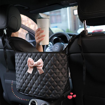 Има мрежести джобове за съхранение в средната седалка на колата за момичета Съхранение на кола Висяща чанта Стол Облегалка за съхранение Автомобилни консумативи