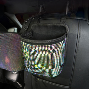 Luxury Diamond Rhinestone αποθήκευσης τσάντα αυτοκινήτου Στήριγμα πλάτης καθίσματος με πολλές τσέπες Τακτοποίηση για γυναίκες