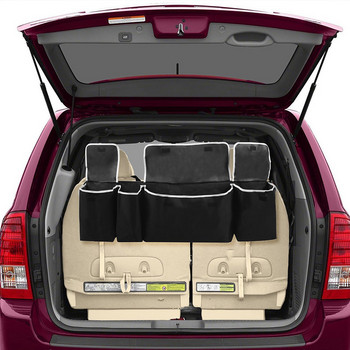Регулируема кутия за съхранение на кола с голям капацитет, задна седалка, 4 чанти, органайзер за багажник, органайзери за многократна употреба, облегалка на седалката за кола Oxford, аксесоари за кола