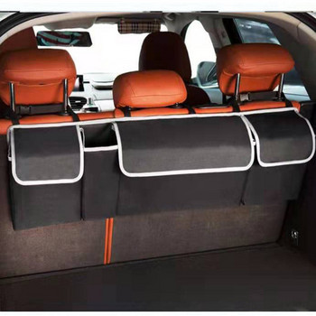 Регулируема кутия за съхранение на кола с голям капацитет, задна седалка, 4 чанти, органайзер за багажник, органайзери за многократна употреба, облегалка на седалката за кола Oxford, аксесоари за кола