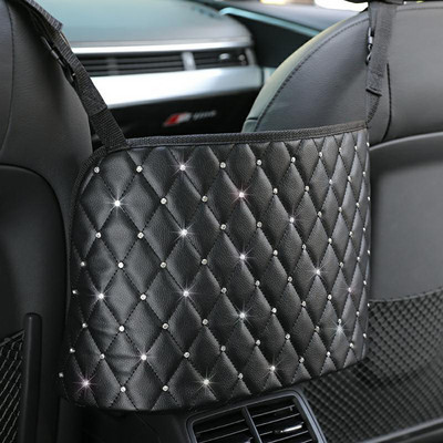 Pu kožni držač za automobilsku torbicu Unutrašnjost Auto sjedalo Srednja kutija Vješalica za sjedalo Torba za pohranu Viseća džepna torbica za muškarce Žene Djevojke