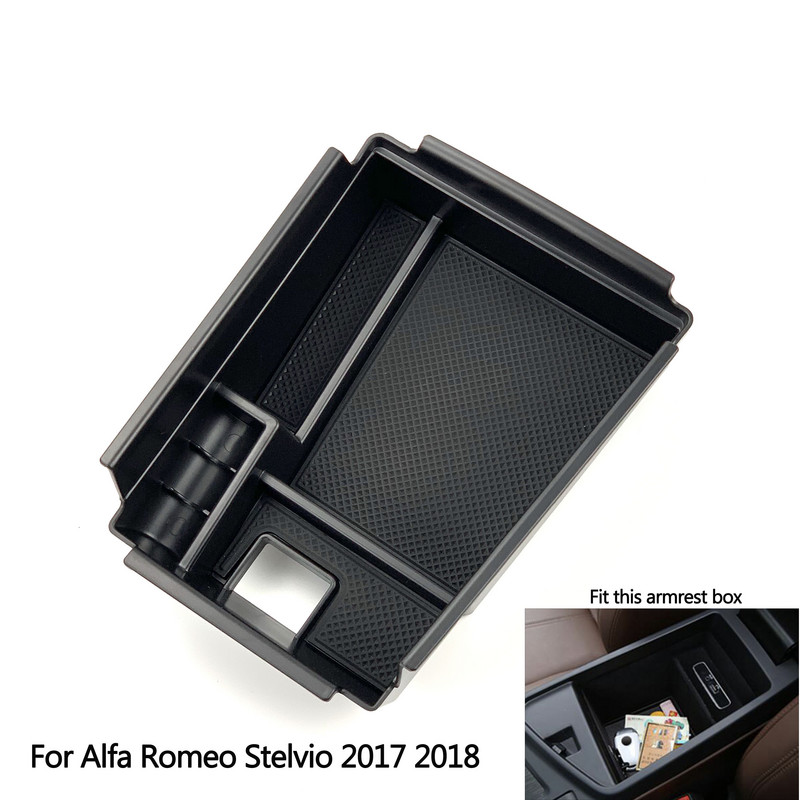 Alfa Romeo Stelviohoz 2017-19/ Giulia 2016-19 Középkonzol kartámasz tárolódoboz Autós stílus kiegészítők Belső tartótálca