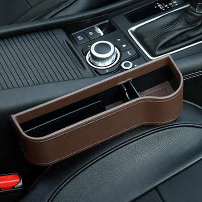 Universāls automašīnas sēdekļa organizatora sprauga Auto Storage Box PU ādas kabatas tālruņa turētājs Maka saspraudes kartes komplekts Auto piederumi