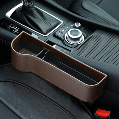 Universāls automašīnas sēdekļa organizatora sprauga Auto Storage Box PU ādas kabatas tālruņa turētājs Maka saspraudes kartes komplekts Auto piederumi