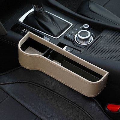 Universāls automašīnas sēdekļa organizatora sprauga Auto Storage Box PU ādas kabatas tālruņa turētājs Maka saspraudes kartes komplekts Auto piederumi