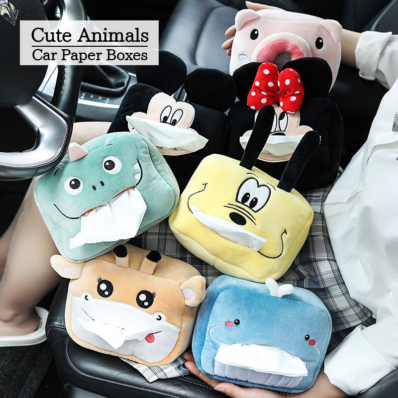 Sidekarbid Loominguline salvrätikukarp Pehme multikas paberist salvrätikuümbris Armsad loomad Autopaberkarbid Armas salvrätihoidja autoistmele