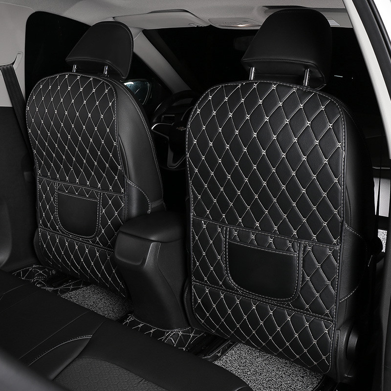 1/2 vnt PU odinė automobilio sėdynės nugaros apsauga, vidinė nuo smūgio apsauganti pagalvėlė vaikams, apsauganti nuo nešvarumų kilimėlių automobilių priedai