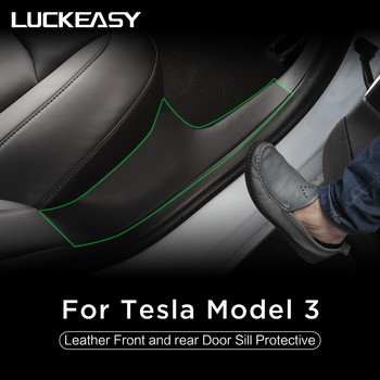 LUCKEASY For Tesla Model 3 Invisible Car Door Sill Anti Kick Pad Protection Side Edge Film Model3 2017-2023 Протекторни стикери