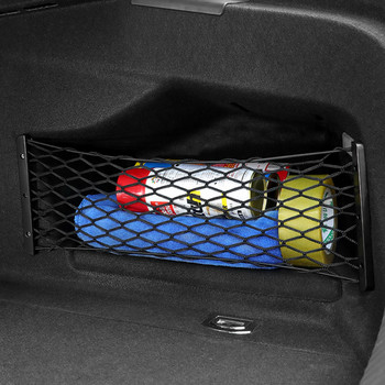 Универсална облегалка за кола Задна мрежеста седалка за багажник Мрежа от еластична връв Самонарезни винтове Клетка с джоб за съхранение Автоорганайзер Чанта за облегалка на седалката