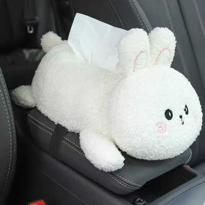 Armas multifilmi auto kudekarp Loominguline Lovely Rabbit Short Plush kudekarbi hoidik auto käetoe karbi autoistme salvrätiku jaoks