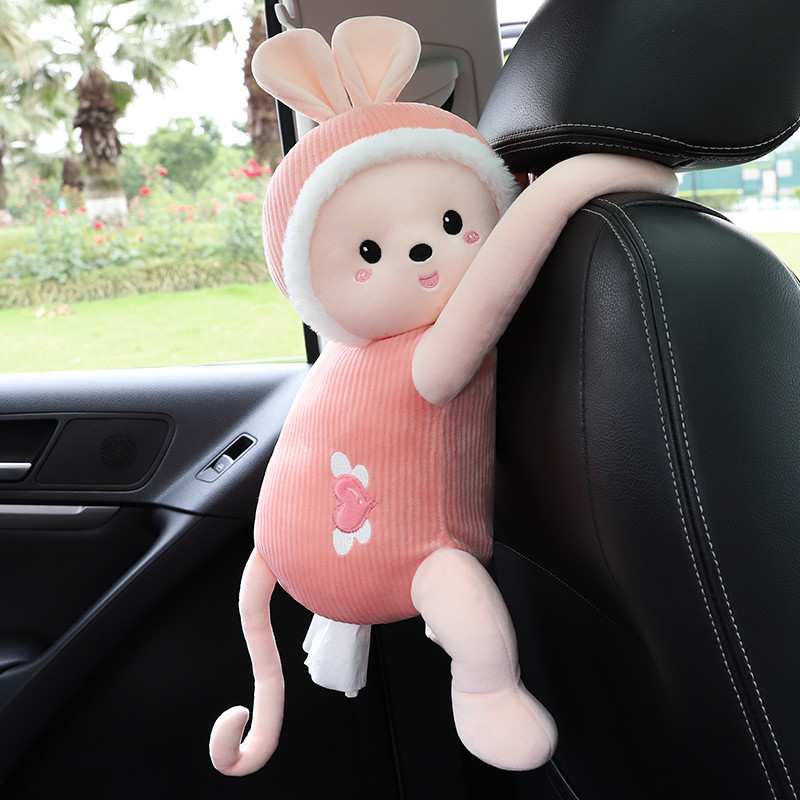 Armas multifilmi auto kudekarp Loominguline Lovely Rabbit Short Plush kudekarbi hoidik auto käetoe karbi autoistme salvrätiku jaoks
