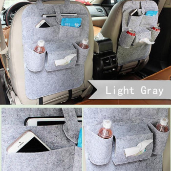 Τσάντα αποθήκευσης με τσόχα πίσω καθίσματος αυτοκινήτου Auto Εσωτερικό Organizer με πολλαπλές τσέπες Εμπορεύματα αποθήκευσης Τακτοποίησης ανθεκτικές τσάντες αποθήκευσης από τσόχα
