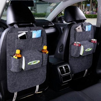Τσάντα αποθήκευσης με τσόχα πίσω καθίσματος αυτοκινήτου Auto Εσωτερικό Organizer με πολλαπλές τσέπες Εμπορεύματα αποθήκευσης Τακτοποίησης ανθεκτικές τσάντες αποθήκευσης από τσόχα