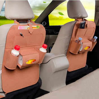 Чанта за съхранение от филц на задната седалка на колата Органайзер за автомобилен интериор с много джобове Подреждане на стоки Подреждане Издръжливи чанти за съхранение от филц