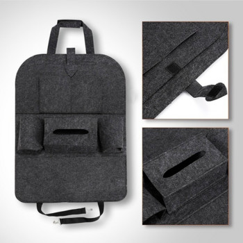 Чанта за съхранение от филц на задната седалка на колата Органайзер за автомобилен интериор с много джобове Подреждане на стоки Подреждане Издръжливи чанти за съхранение от филц