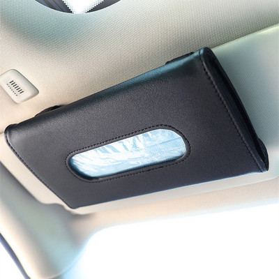 Universal Car Tissue Box Δημιουργικό δερμάτινο κουτί θήκης για χαρτοπετσέτα Πίσω κάθισμα Sun Visor Tissue Organizer για αυτοκίνητο