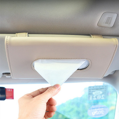 Universal Car Tissue Box Δημιουργικό δερμάτινο κουτί θήκης για χαρτοπετσέτα Πίσω κάθισμα Sun Visor Tissue Organizer για αυτοκίνητο