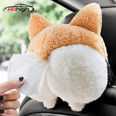 Creative Car Tissue Box Corgi Ass Μαλακό Cartoon Θήκη χαρτοπετσέτας Cute Animals Χάρτινα κουτιά Υπέροχη θήκη χαρτοπετσέτας για πλάτη καθίσματος αυτοκινήτου