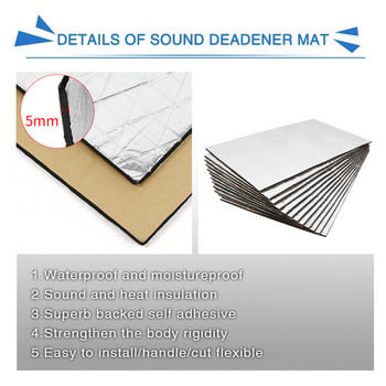 Uxcell 9pcs/12pcs 50cm*30cm Sound Deadener Θερμομόνωση Mat Car Van Ηχομόνωση Deadening Insulation Μόνωση κουκούλα αυτοκινήτου