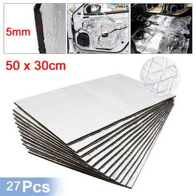 Uxcell 9gab/12gb 50cm*30cm skaņas slāpētāja siltumizolācijas paklājiņš auto furgona skaņu necaurlaidīgs izolējošais izolācijas materiāls automašīnas pārsega izolācijai