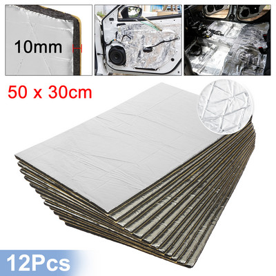 Uxcell 9gab/12gb 50cm*30cm skaņas slāpētāja siltumizolācijas paklājiņš auto furgona skaņu necaurlaidīgs izolējošais izolācijas materiāls automašīnas pārsega izolācijai