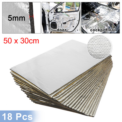 Uxcell 9gab/12gb 50cm*30cm skaņas slāpētāja siltumizolācijas paklājiņš auto furgona skaņu necaurlaidīgs izolējošais izolācijas materiāls automašīnas pārsega izolācijai