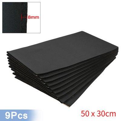 Uxcell 9gab/12gb 50cm*30cm skaņas slāpētāja siltumizolācijas paklājiņš auto furgona skaņu necaurlaidīgs izolējošais izolācijas materiāls automašīnas pārsega izolācijai