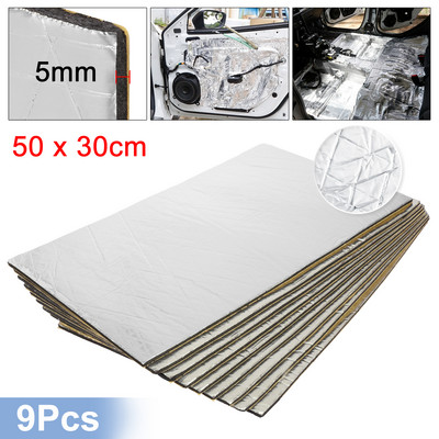 Uxcell 9gab/12gb 50cm*30cm skaņas slāpētāja siltumizolācijas paklājiņš auto furgona skaņu necaurlaidīgs izolējošais izolācijas materiāls automašīnas pārsega izolācijai