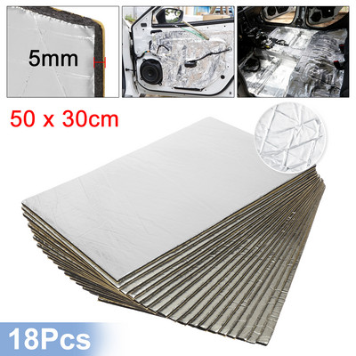Uxcell 9gab/12gb 50cm*30cm skaņas slāpētāja siltumizolācijas paklājiņš auto furgona skaņu necaurlaidīgs izolējošais izolācijas materiāls automašīnas pārsega izolācijai