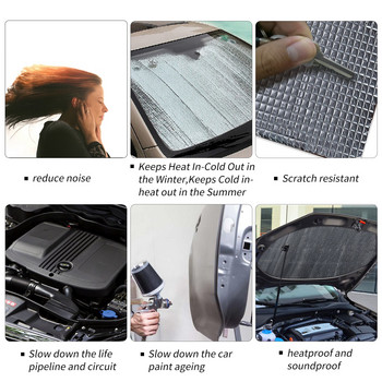 6 χιλιοστά 236 χιλιοστά ίνα αλουμίνας πάχους + σιγαστήρα βαμβάκι Αυτοκινήτου εσωτερικού χώρου Θερμότητας Μόνωση ήχου αποσβέσεως Ηχομονωτικό χαλάκι απόσβεσης