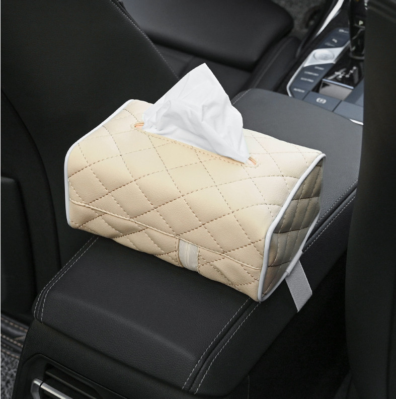Universal PU Δερμάτινο κάλυμμα χαρτομάντιλου αυτοκινήτου Κάλυμμα αντηλιακής καρέκλας Πλάτη Κρεμαστός Τύπος χαρτομάντιλο αυτοκινήτου Κουτί μπράτσο Πετσέτα χαρτομάντιλο Θήκη αποθήκευσης