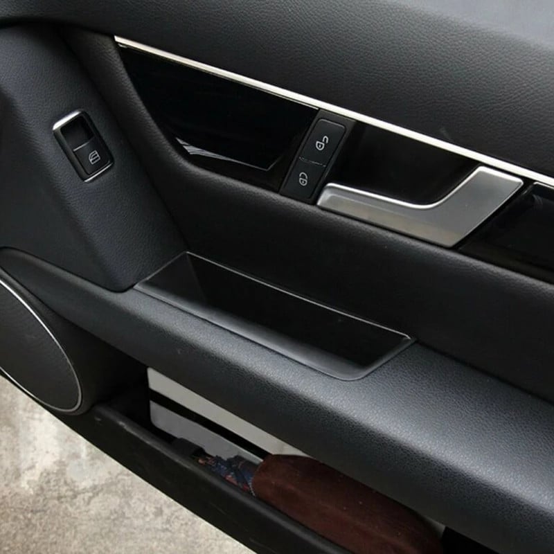 1 pár autós tárolódoboz első ajtó oldalsó fogantyús kartámasz tárolódoboz Benz C Class W204 08-14 2X szerveződobozhoz