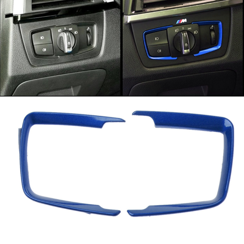 Autocolant de reglare a ornamentelor pentru cadru de comutator de faruri ABS pentru 2 buc pentru BMW F30 F31 F32 F34 3 4