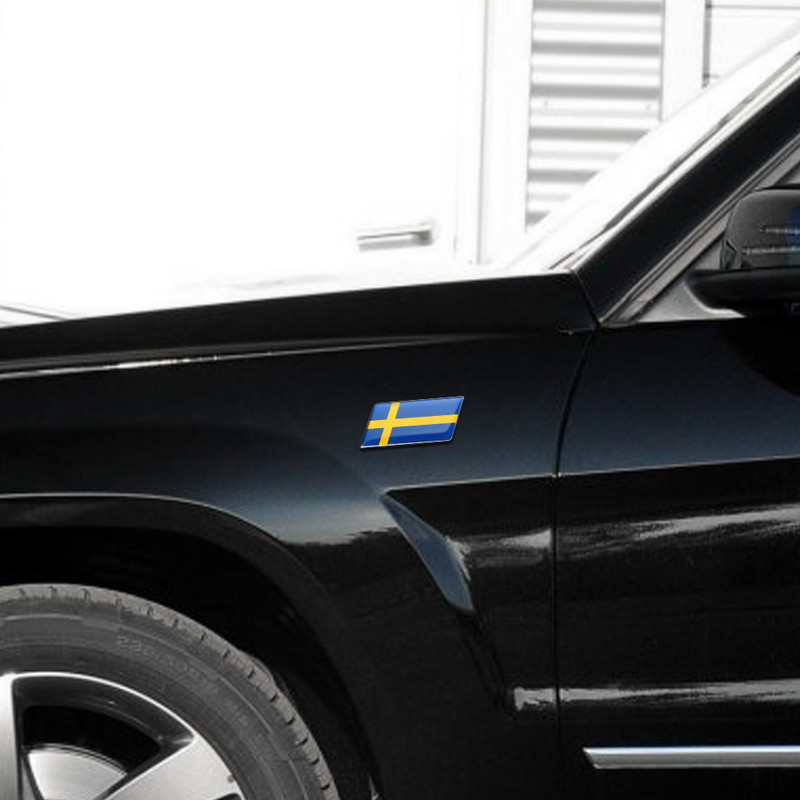3D aluminij Švedska Rusija Belgija Njemačka Italija Rumunjska Nizozemska Kanada Grčka Zastava Amblem Bočne strane karoserije automobila Dekorativne naljepnice za prtljažnik