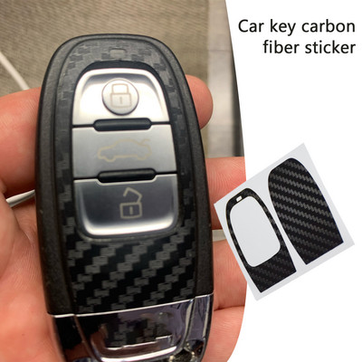 Carbon Fiber Car Key Protection Sticker for Audi A4 A6 RS4 A5 A7 A8 S5 RS5 Q5 S5 S6 Smart Key Refitting Accessories