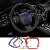 Dizajn središnjeg logotipa upravljača Navlake Naljepnice Obloga za Audi A4 B6 B7 B8 A6 C6 A5 Q7 Q5 A3 8P S3 8v Dodaci za unutrašnjost