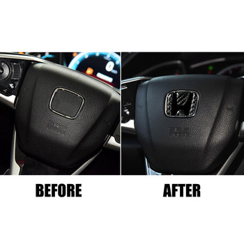 Автомобилен интериор Лого на волана на автомобила Стикер от карбонови влакна Защитна декорация за Honda Civic dio crv fit CR-V Accord Odyssey