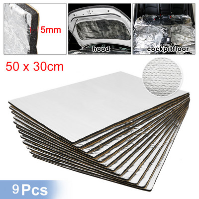 Uxcell 9/12/18/27db 50cm*30cm autó hangszigetelő tompító szőnyeg hőzajszigetelő tompító szőnyeg motorháztetőhöz matrica