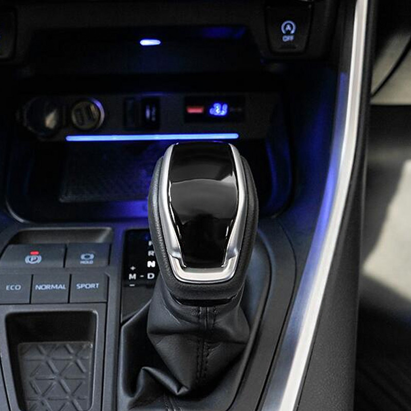 Интериор на автомобила Декоративен капак на главата на скоростния лост ABS Аксесоари за автомобили Декорация от въглеродни влакна за Toyota RAV4 XA50 2019 2020