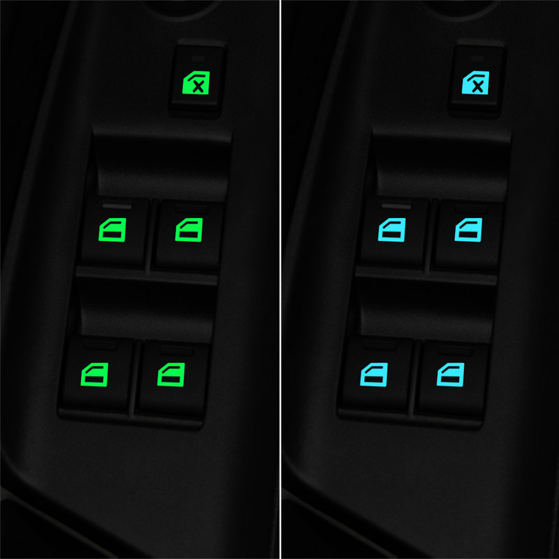 Automobilio durų langų valdymo skydelio šviečiančio mygtuko lipdukas, skirtas Nissan Micra leaf teana note almera classic Qashqai Pulsar Micra Juke