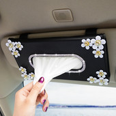 1 τμχ Car Crystal Paper Box with Chrysanthemum Crystal Tissue Box Cae Αξεσουάρ Εσωτερικής Διακόσμησης για Τύπος Αλεξήλιο