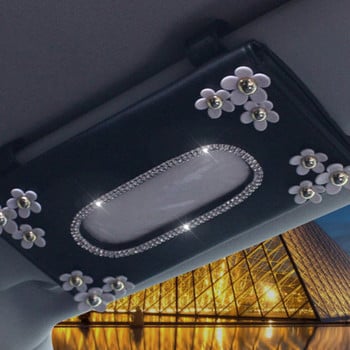 1 τμχ Car Crystal Paper Box with Chrysanthemum Crystal Tissue Box Cae Αξεσουάρ Εσωτερικής Διακόσμησης για Τύπος Αλεξήλιο