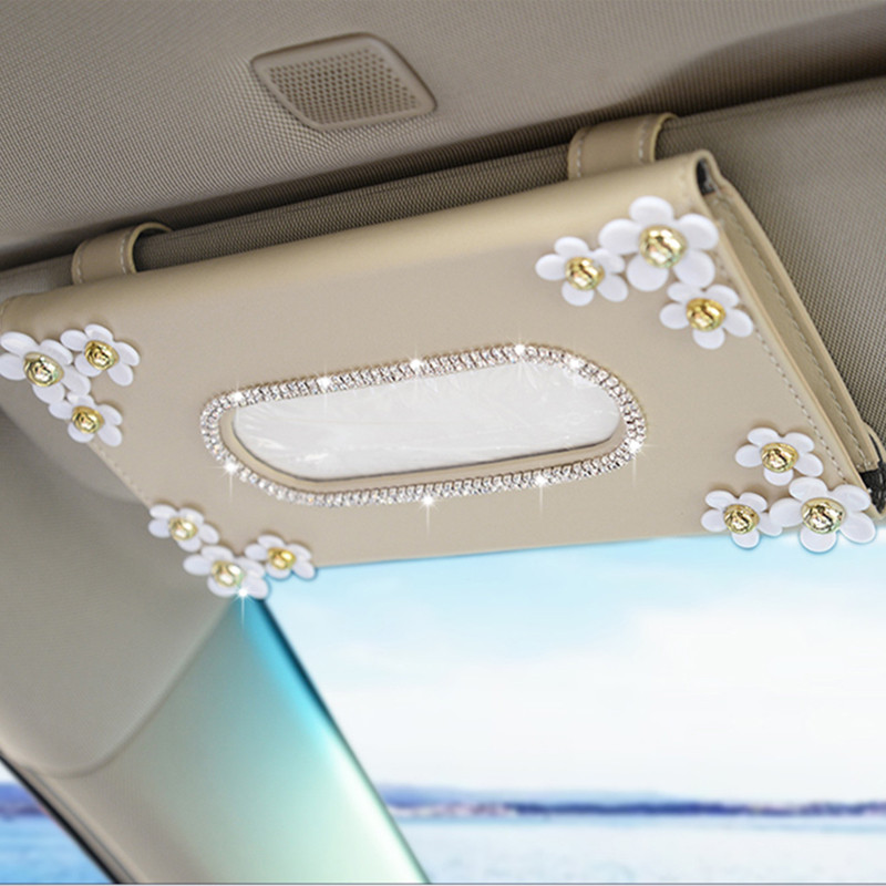 1 τμχ Car Crystal Paper Box with Chrysanthemum Crystal Tissue Box Cae Αξεσουάρ Εσωτερικής Διακόσμησης για Τύπος Αλεξήλιο