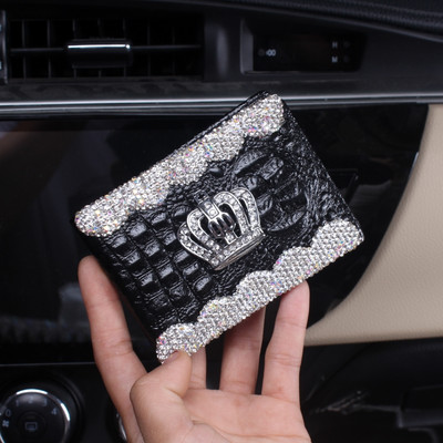Creative Bling Crystal Diamond Automobilių papuošalai Automobilių servetėlių dėžutės Popierinis laikiklis Sandėliavimas Kalnų krištolas Automobilio interjero priedai