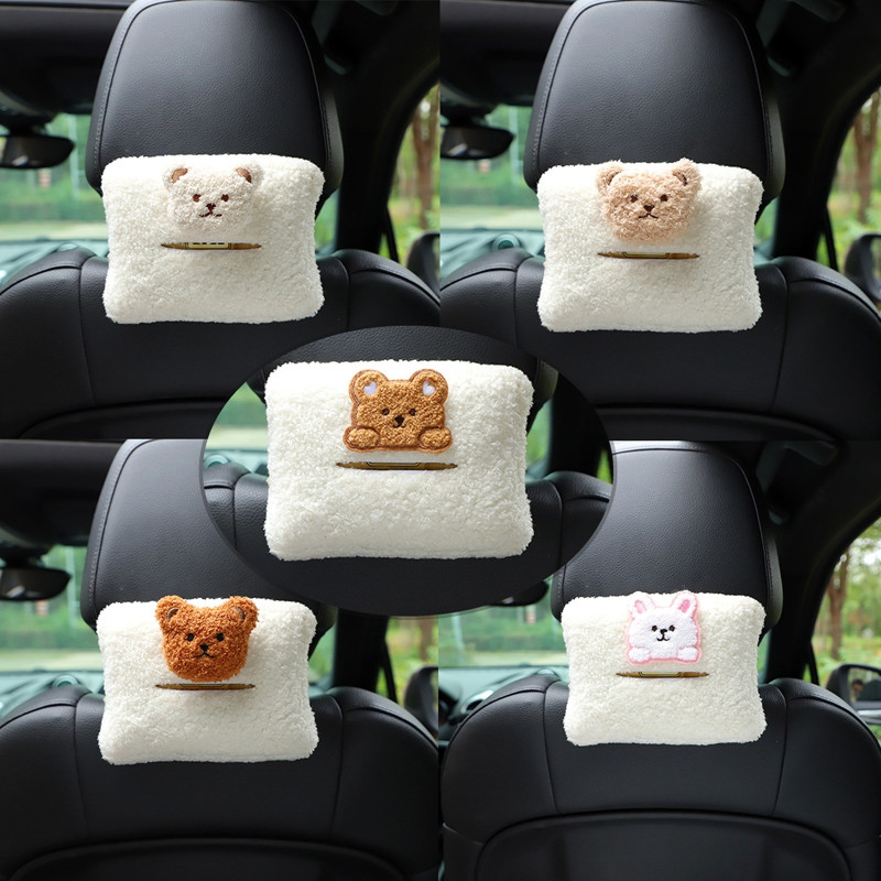 Car Tissue Box Λούτρινο Animals Πετσέτα Χαρτοθήκη Χαρτοθήκης Universal Auto Home Home Διακόσμηση χάρτινη θήκη για αξεσουάρ αυτοκινήτου BMW