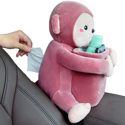 Cartoon Θήκη για χαρτομάντηλα αυτοκινήτου Διακόσμηση εσωτερικού αυτοκινήτου για μαϊμού & κουνέλι Θήκη χαρτοπετσέτας για ζώα Αξεσουάρ αυτοκινήτου