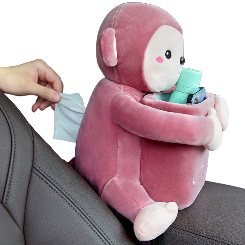 Cartoon Θήκη για χαρτομάντηλα αυτοκινήτου Διακόσμηση εσωτερικού αυτοκινήτου για μαϊμού & κουνέλι Θήκη χαρτοπετσέτας για ζώα Αξεσουάρ αυτοκινήτου