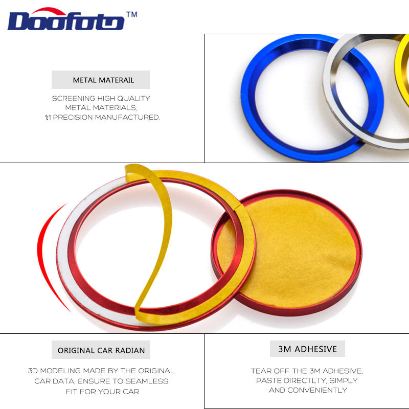 Δαχτυλίδι αυτοκόλλητου στυλ αυτοκινήτου Κάλυμμα κουμπιού εκκίνησης κινητήρα για Audi a4 b8 b9 a5 a6 4f a7 c7 q3 q5 s3 Αξεσουάρ