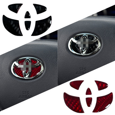 Car Interior Accessories Carbon Fiber Car Steering Wheel Car Decora Sticker For Toyota Prius Corolla Rav4 Yaris Verso Camry